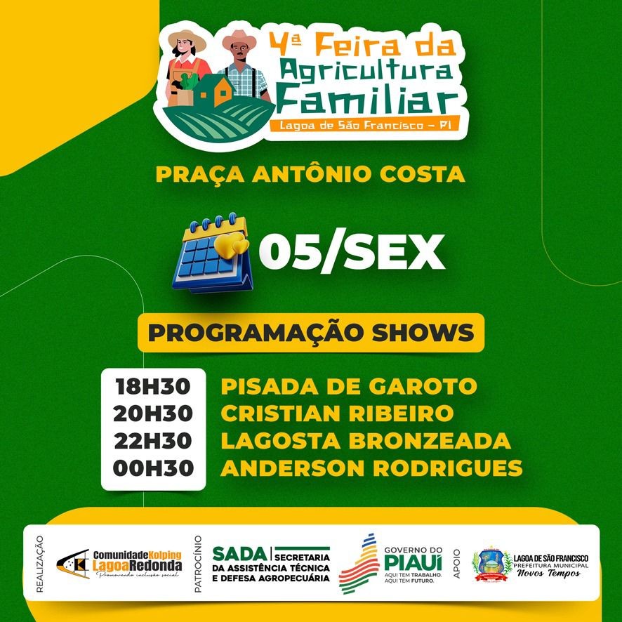 Feira da Agricultura Familiar acontece até sábado (09), na Lagoa